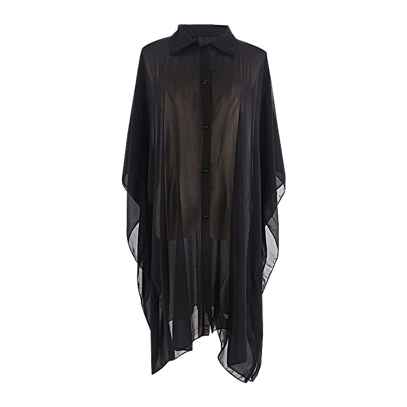 Lagano krojena plažna košulja-krevet pokrivalo za sunčanje, šifon materijal, podstava od poliestera, težina 174 g, pogodna za fitness i plivanje, stil: plažni par kompleta