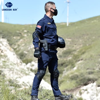 Langsenkai muški jesensko-zimski trening komplet s debelim fleeceom za vanjsku upotrebu i terenske vježbe