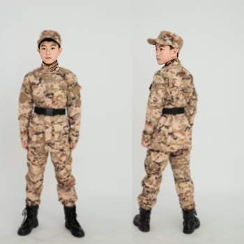 Dječja maskirna trening uniforma - pamuk + poliester, prozračna i otporna na habanje, maskirni uzorak, za zimu, proljeće i jesen, unisex