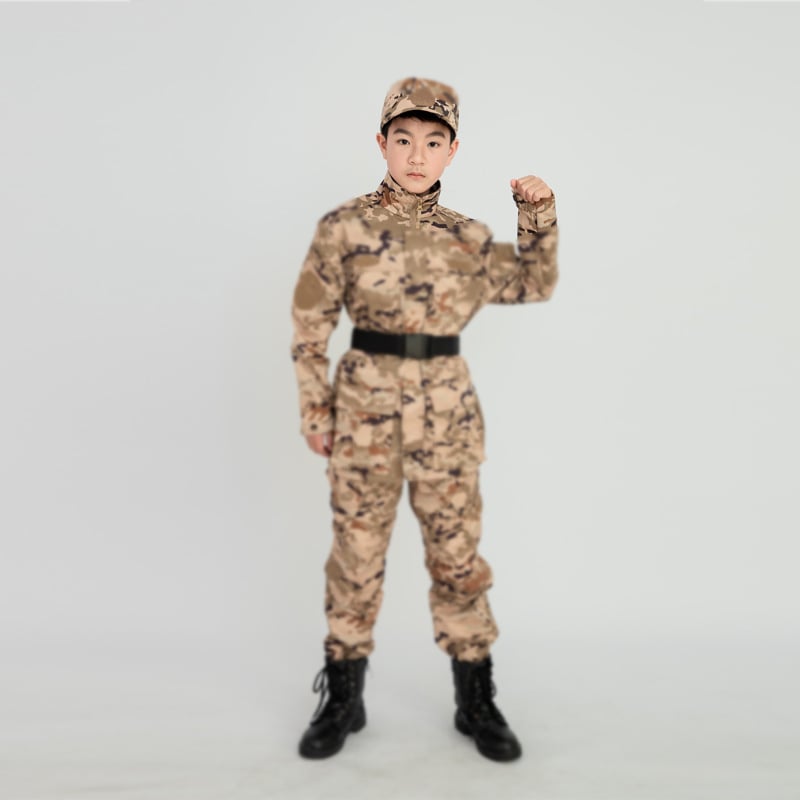 Dječja maskirna trening uniforma - pamuk + poliester, prozračna i otporna na habanje, maskirni uzorak, za zimu, proljeće i jesen, unisex