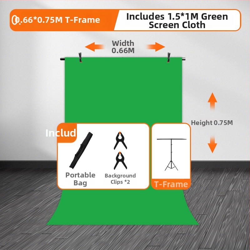 Yu guang Pozadina od tkanine s T-stabilom, prijenosna i podesiva zelena pozadina za fotografiju proizvoda