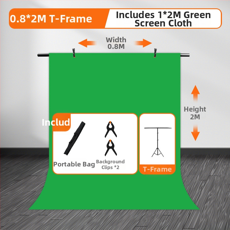 Yu guang Pozadina od tkanine s T-stabilom, prijenosna i podesiva zelena pozadina za fotografiju proizvoda
