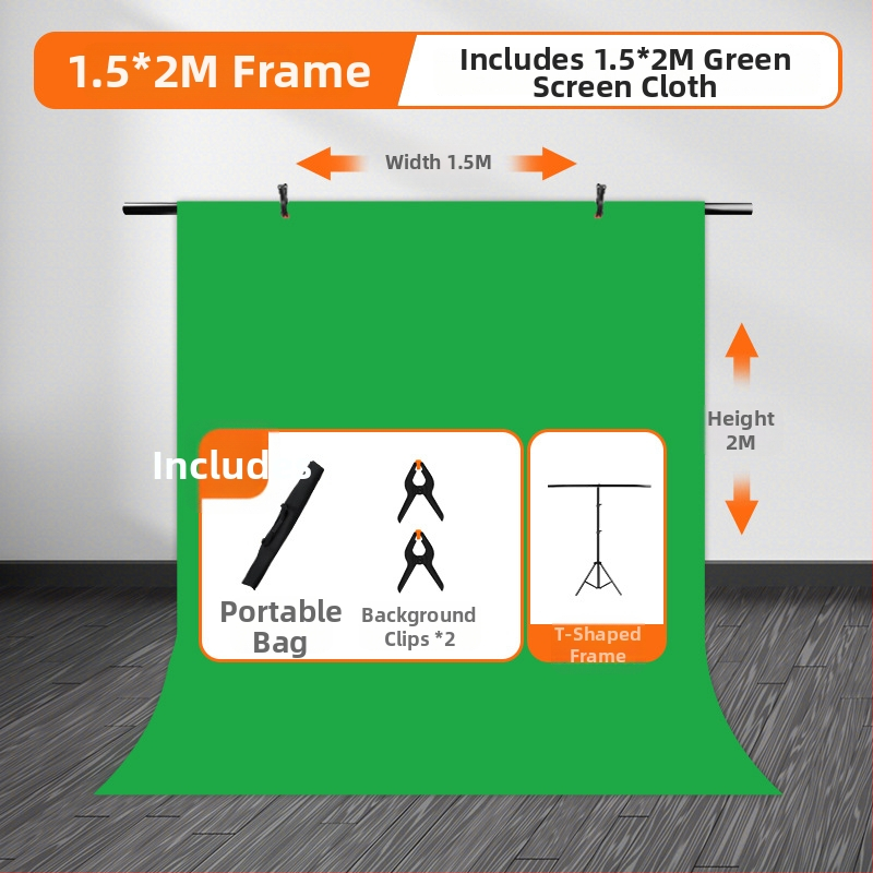 Yu guang Pozadina od tkanine s T-stabilom, prijenosna i podesiva zelena pozadina za fotografiju proizvoda