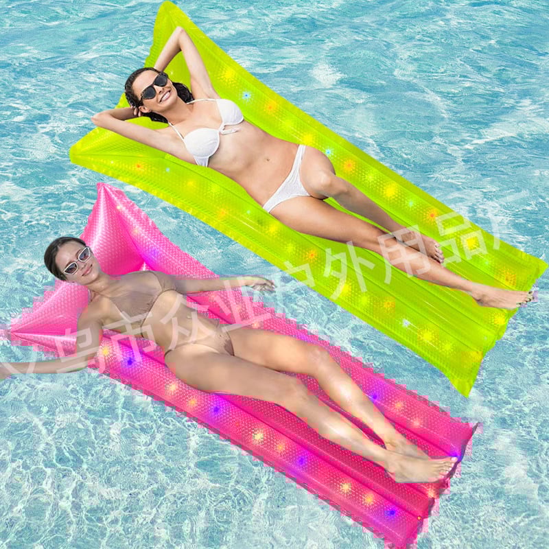 Public Industry hamac gonflabil pentru apă din PVC ecologic, cu LED-uri, pliabil