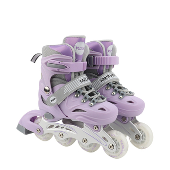Inline skates za djevojčice – kompletan set za početnice, prilagodljivi, treptajući svjetlosni efekti, uzrast 3–10