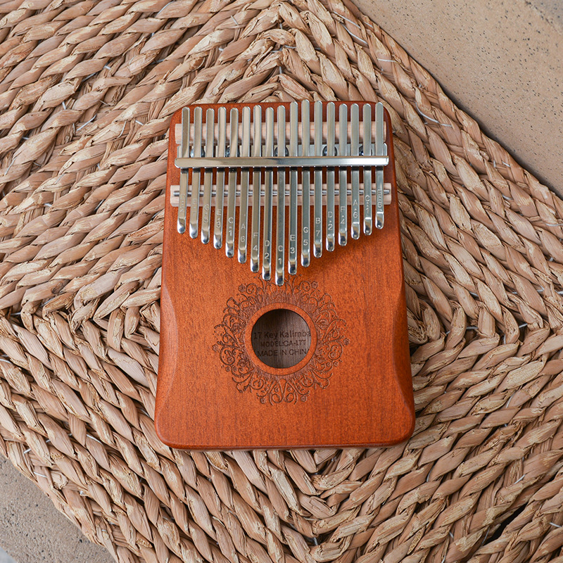Kalimba prstno klavir, 17 tipki, 21 tonova, prijenosna, uz čekić za podešavanje