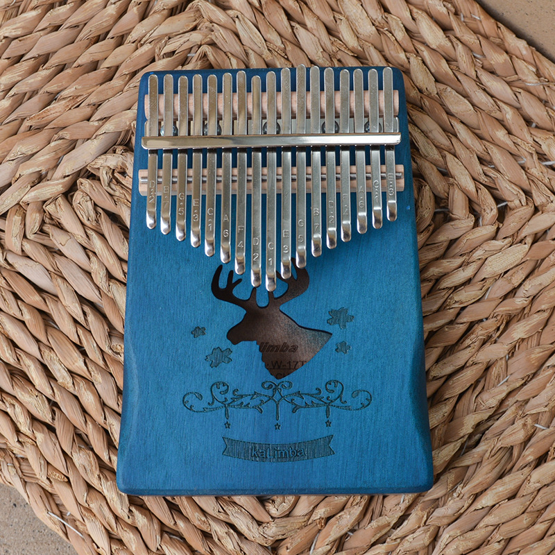 Kalimba prstno klavir, 17 tipki, 21 tonova, prijenosna, uz čekić za podešavanje