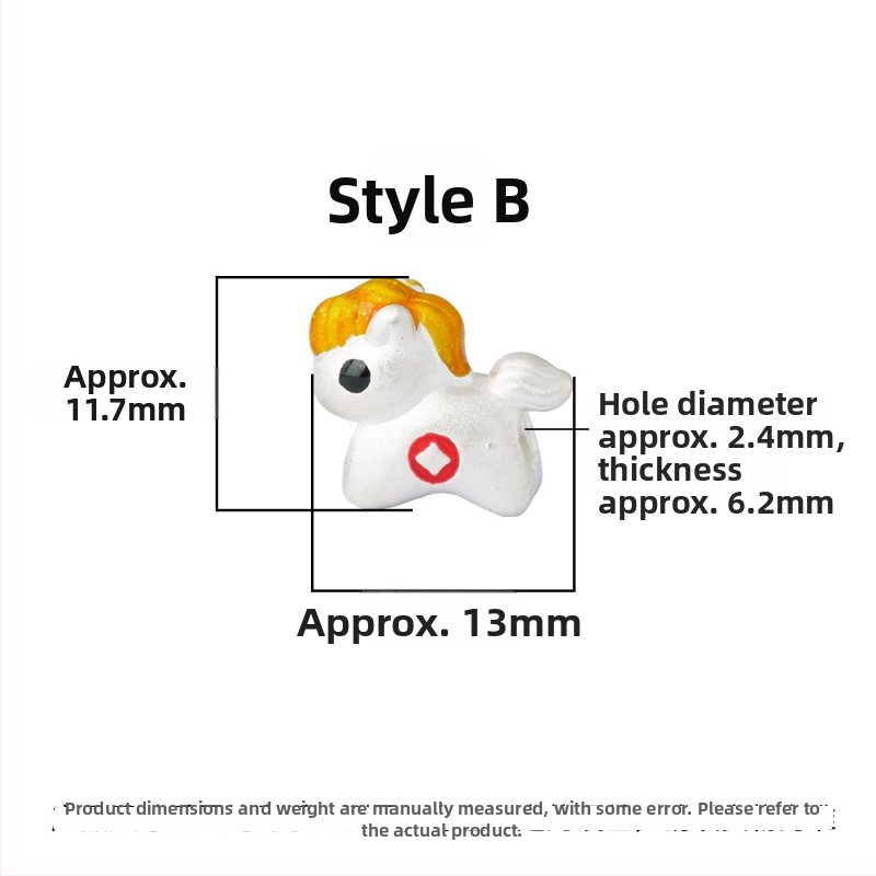 999 čisto srebrna perla sa znakom zodijaka Konj, premaz smolom, dio za DIY pleteni narukvicu, promjer 11,7 mm