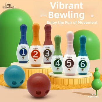 Vnútorný bowlingový detský set pre deti a rodinu — Bowling accessories, Board supplies, Brand: Other