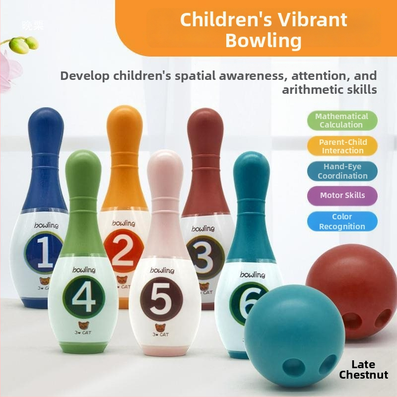 Vnútorný bowlingový detský set pre deti a rodinu — Bowling accessories, Board supplies, Brand: Other