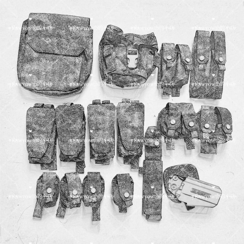 Τακτικό γιλέκο με θήκη για μπουκάλι νερού, θήκη ραδιοφώνου, θήκη γεμιστήρα και σύστημα γρήγορης απελευθέρωσης