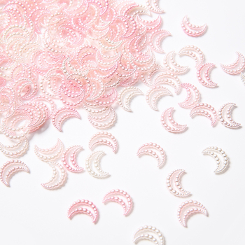 DIY ékszerkiegészítők – hold alakú kivágású gyöngy, imitációs gyöngy, műanyag/gyanta, gyöngyház hatás, testreszabható minta, aranyos stílus, tavasz 2024