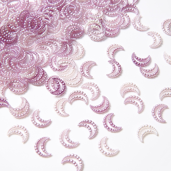 DIY ékszerkiegészítők – hold alakú kivágású gyöngy, imitációs gyöngy, műanyag/gyanta, gyöngyház hatás, testreszabható minta, aranyos stílus, tavasz 2024