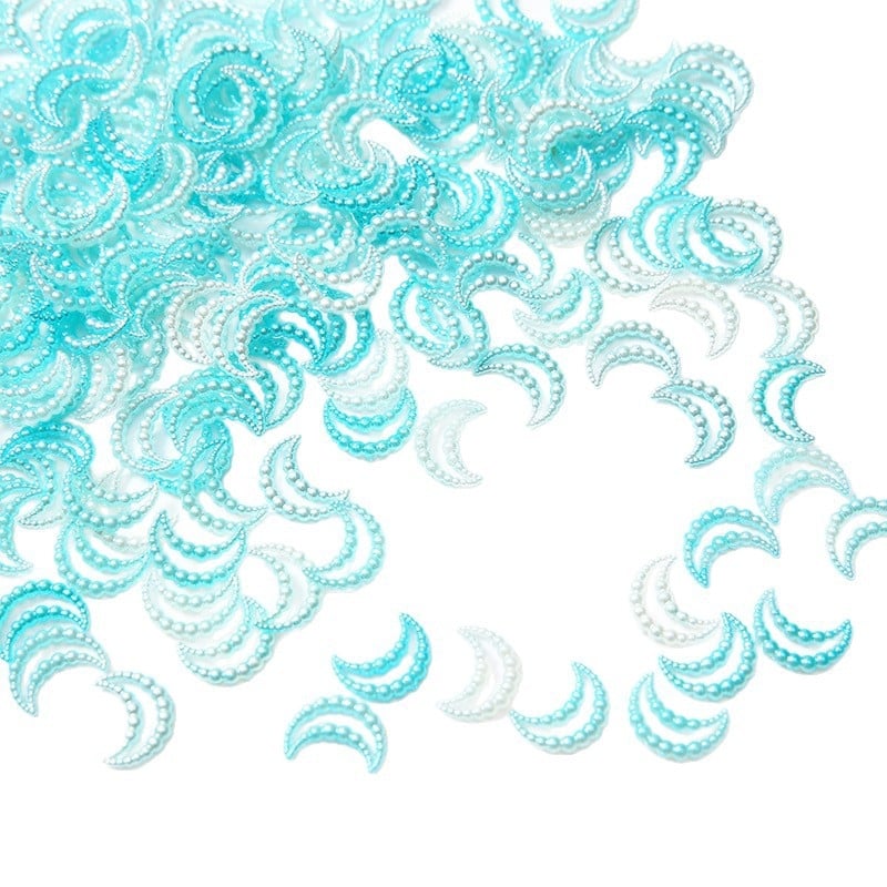 DIY ékszerkiegészítők – hold alakú kivágású gyöngy, imitációs gyöngy, műanyag/gyanta, gyöngyház hatás, testreszabható minta, aranyos stílus, tavasz 2024