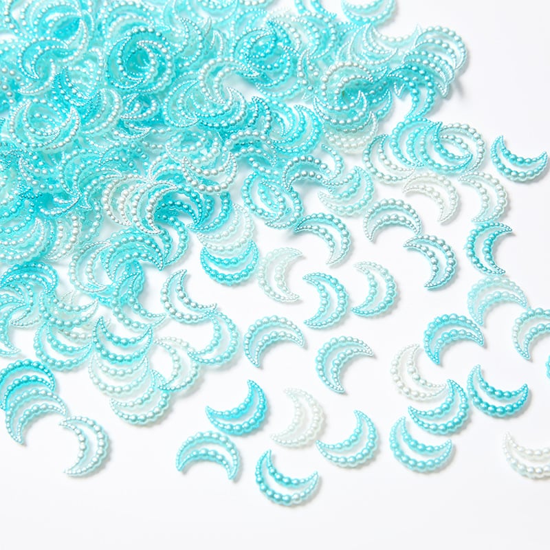 DIY ékszerkiegészítők – hold alakú kivágású gyöngy, imitációs gyöngy, műanyag/gyanta, gyöngyház hatás, testreszabható minta, aranyos stílus, tavasz 2024