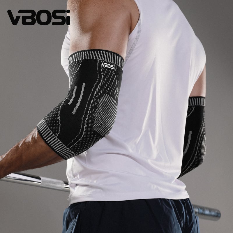 VBOSI Nylon лакътна защита – плетена, нехлъзгаща се, дишаща, за възрастни, подходяща за баскетбол, тенис, бадминтон и фитнес на открито