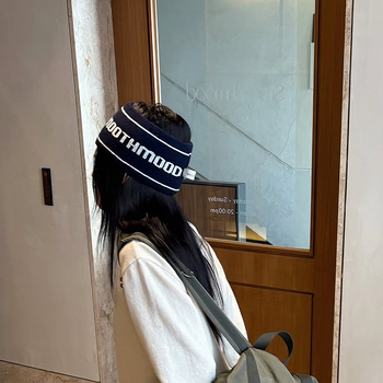 Koreai stílusú fejpánt, kötött kockás mintával, 2025 ősz kiadás, testreszabás elérhető