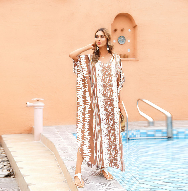 Strandruha bikinihez négyirányú elasztikussággal, kígyó mintás csíkos minta, 220 g/m2 poliészter, bélés poliészter