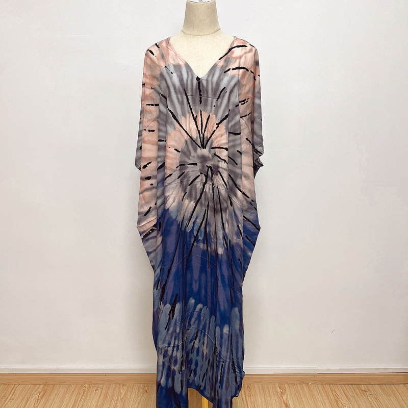 Ženski plažni prekrivac s otiskom, labav kroj, poliester s pamuk podstavom, 250 g, za kupaći kostim