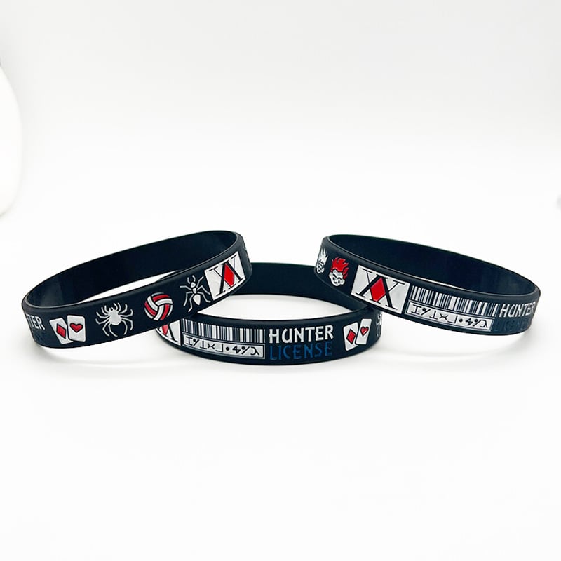 Hunter License Silikonska narukvica s tiskom logotipa, unisex, dizajn s crtanim likovima, vodootporna