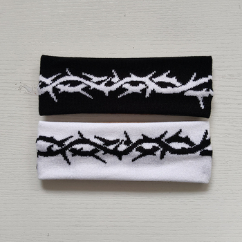 Sportska čelenka za glavu s jacquard pletenjem, cvjetni venac, karirani uzorak, upija znoj i elastična.