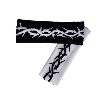 Sportska čelenka za glavu s jacquard pletenjem, cvjetni venac, karirani uzorak, upija znoj i elastična.