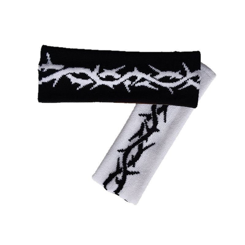 Sportska čelenka za glavu s jacquard pletenjem, cvjetni venac, karirani uzorak, upija znoj i elastična.