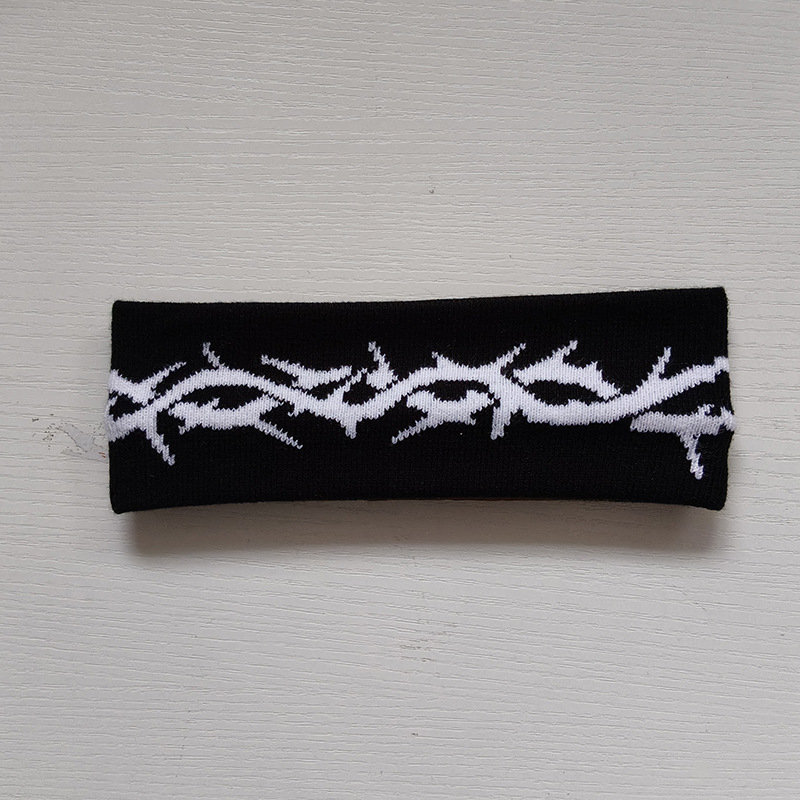 Sportska čelenka za glavu s jacquard pletenjem, cvjetni venac, karirani uzorak, upija znoj i elastična.