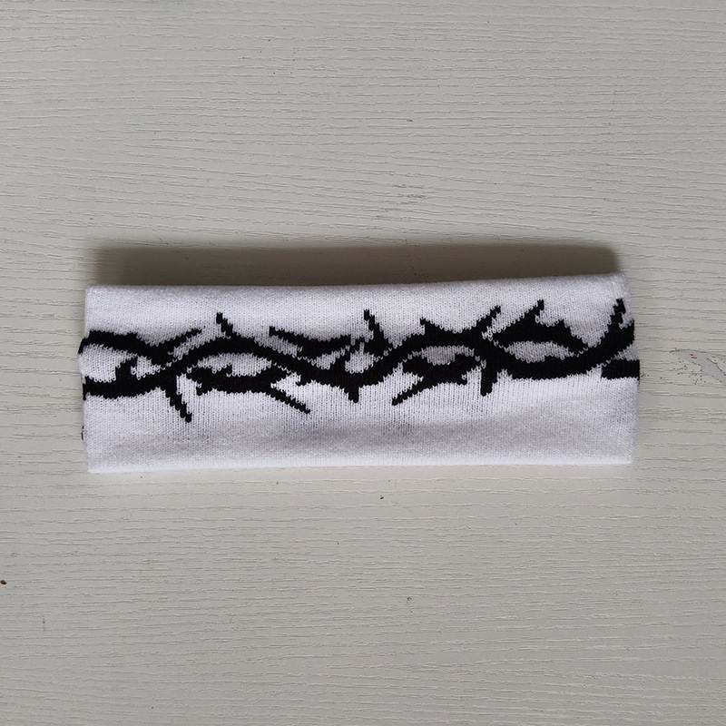Sportska čelenka za glavu s jacquard pletenjem, cvjetni venac, karirani uzorak, upija znoj i elastična.