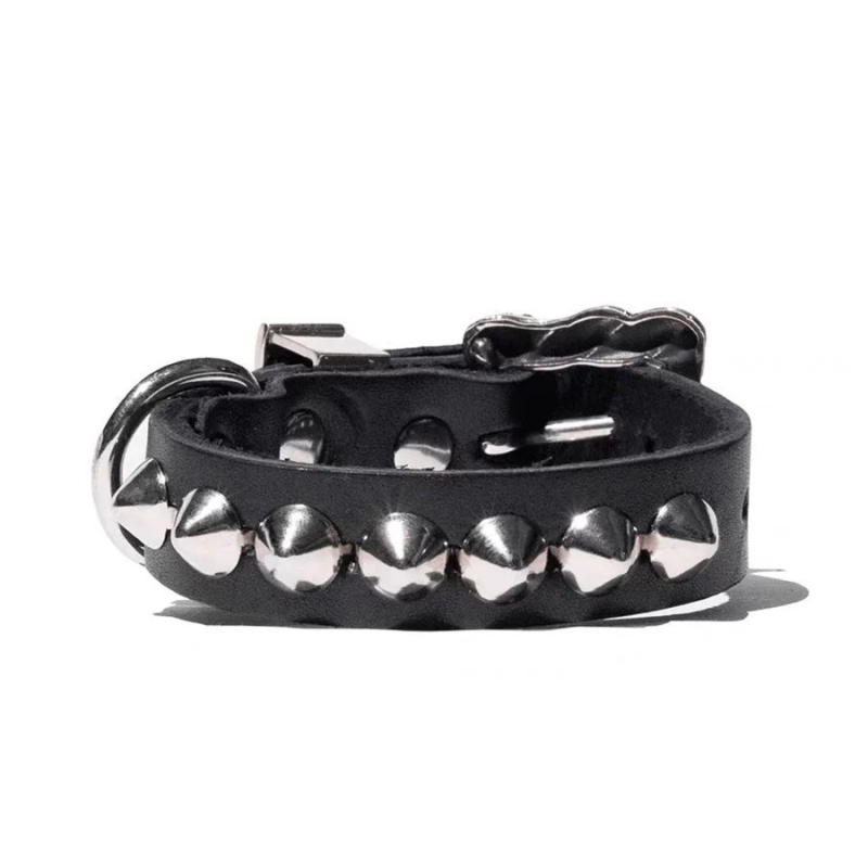 Narukvica od umjetne kože s zakovicama u obliku cvijeta – punk rock, unisex, vintage (materijal: umjetna koža; stil: vintage, moderan, unisex; ukras: ornament; sezona: jesen 2024)