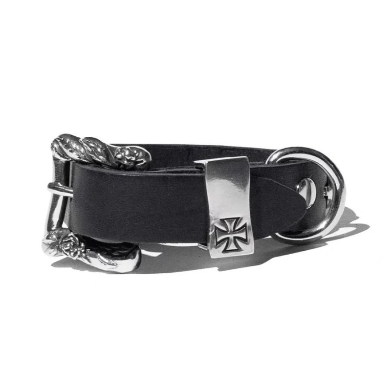 Narukvica od umjetne kože s zakovicama u obliku cvijeta – punk rock, unisex, vintage (materijal: umjetna koža; stil: vintage, moderan, unisex; ukras: ornament; sezona: jesen 2024)