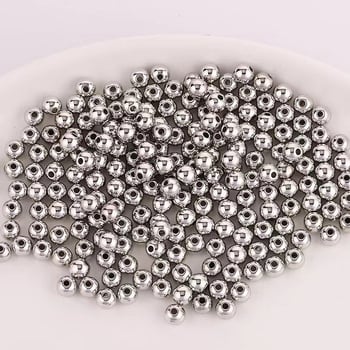 Szabadon füzhető műanyag gyöngyök, elektroplakált bevonattal, egyenes lyukkal, nemes mintázat, 1000 db/csomag