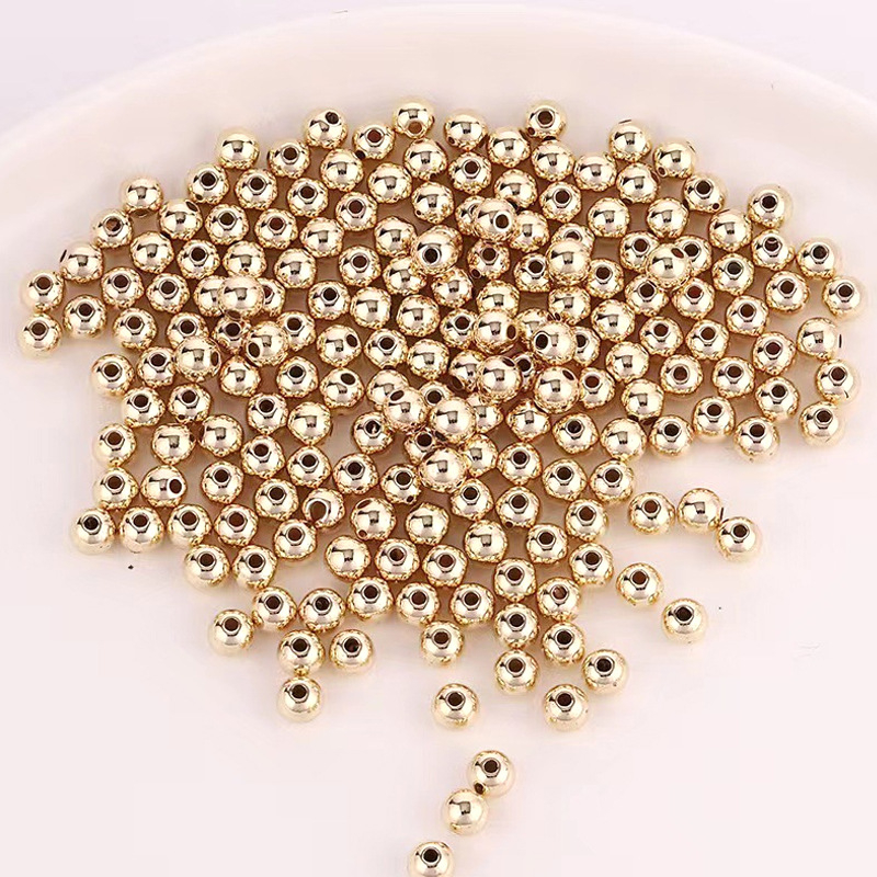 Szabadon füzhető műanyag gyöngyök, elektroplakált bevonattal, egyenes lyukkal, nemes mintázat, 1000 db/csomag