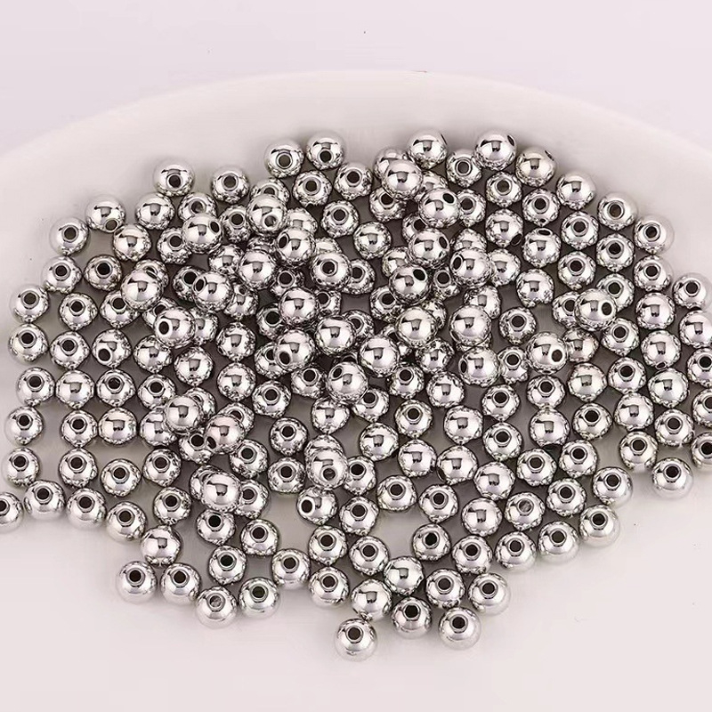 Szabadon füzhető műanyag gyöngyök, elektroplakált bevonattal, egyenes lyukkal, nemes mintázat, 1000 db/csomag