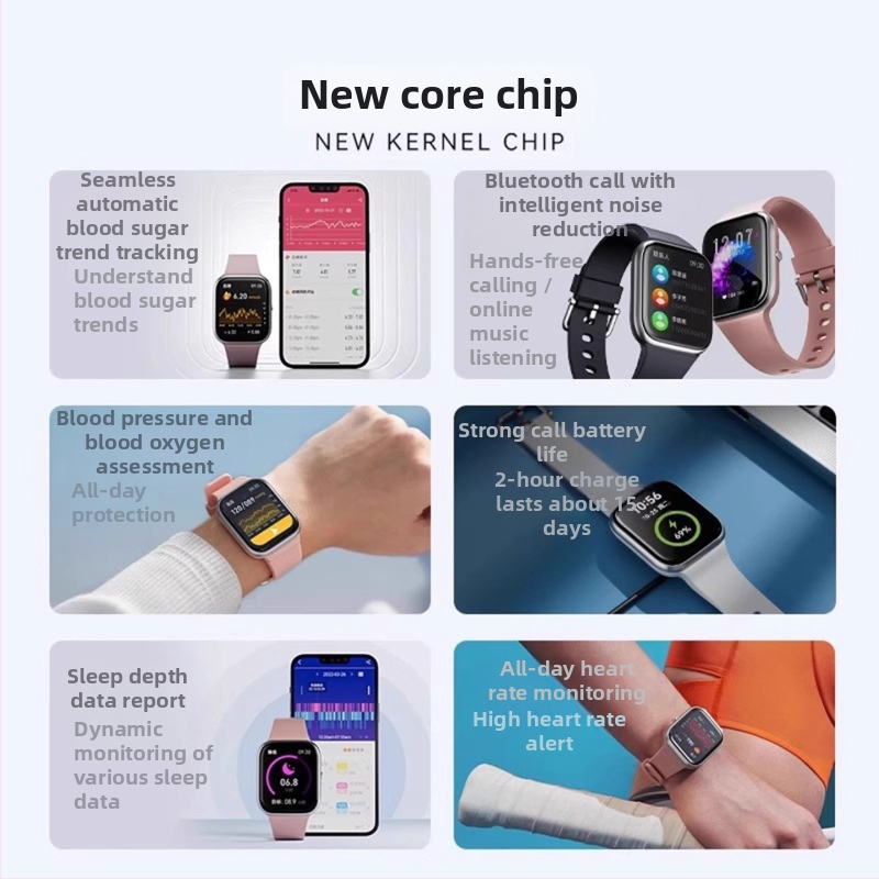 Έξυπνο ρολόι με παρακολούθηση καρδιακού ρυθμού, πίεσης αίματος, οξυγόνου στο αίμα, παρακολούθηση ύπνου και κλήσεις μέσω Bluetooth