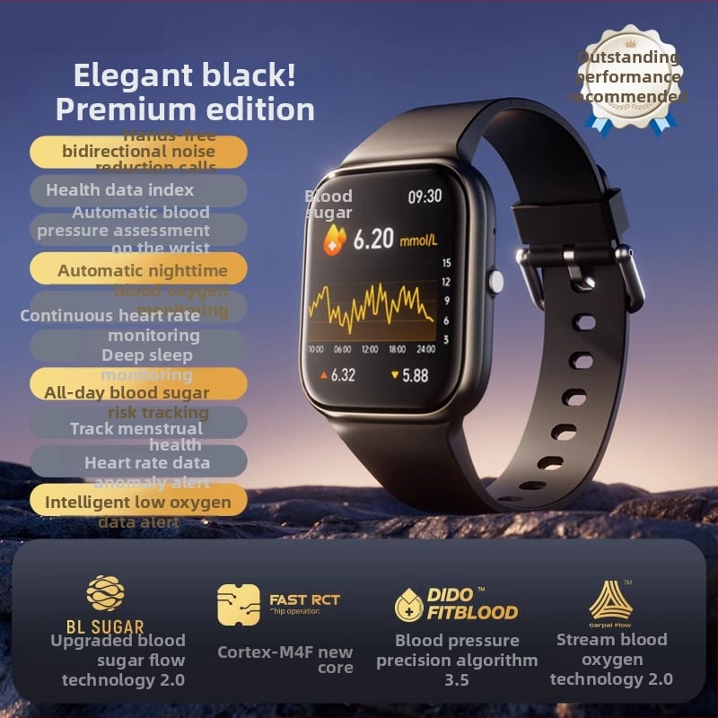 Έξυπνο ρολόι με παρακολούθηση καρδιακού ρυθμού, πίεσης αίματος, οξυγόνου στο αίμα, παρακολούθηση ύπνου και κλήσεις μέσω Bluetooth