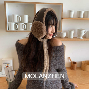 Bőr fejpánt fülvédőkkel, fleece bélés, szélálló, kültéri kerékpározáshoz nőknek