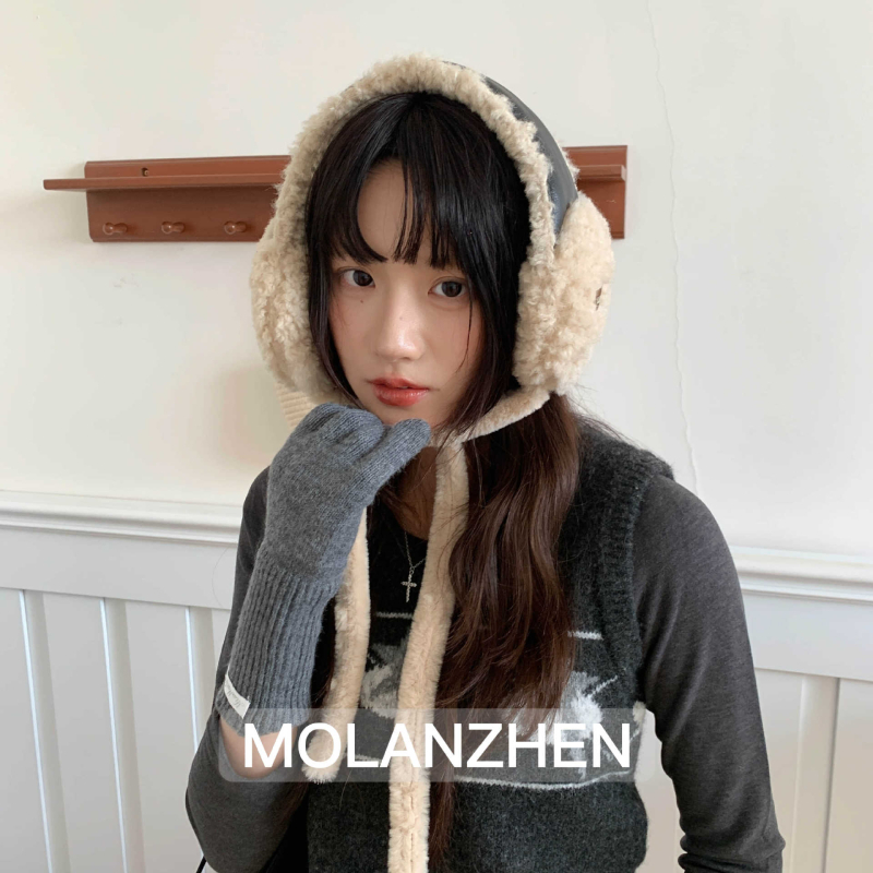 Bőr fejpánt fülvédőkkel, fleece bélés, szélálló, kültéri kerékpározáshoz nőknek