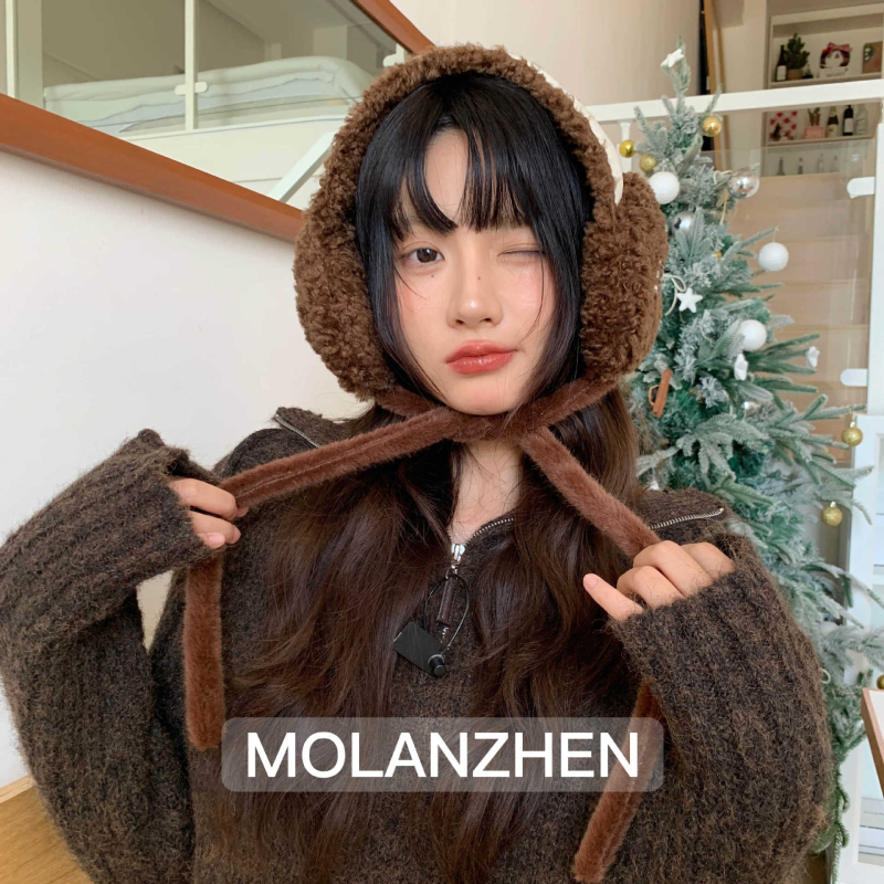 Bőr fejpánt fülvédőkkel, fleece bélés, szélálló, kültéri kerékpározáshoz nőknek