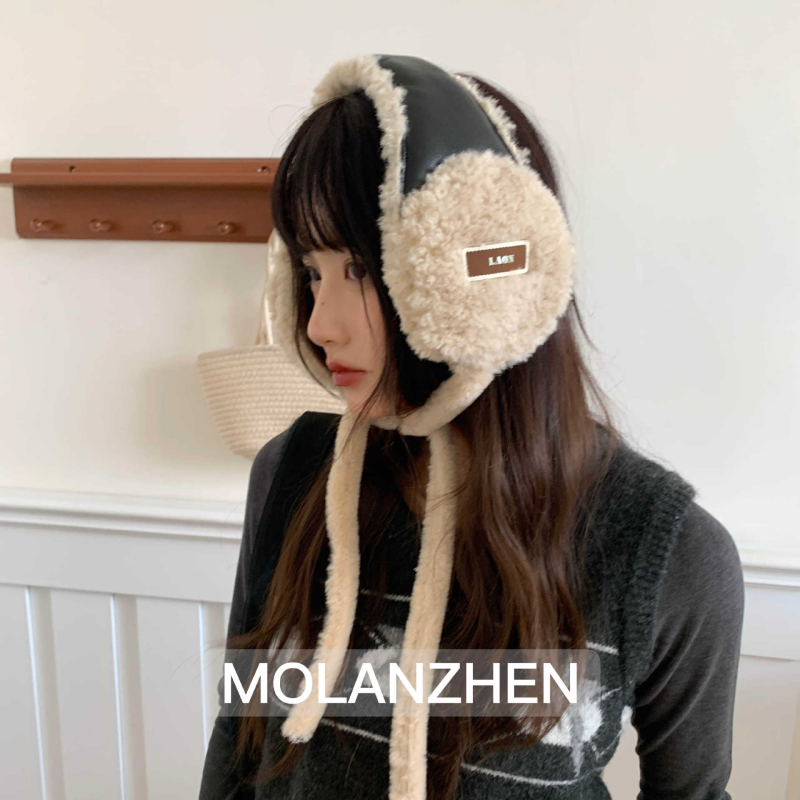 Bőr fejpánt fülvédőkkel, fleece bélés, szélálló, kültéri kerékpározáshoz nőknek