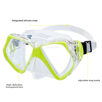 Maska za ronjenje za odrasle s velikim okvirom i zaštitom nosa od kaljenog stakla za snorkeling