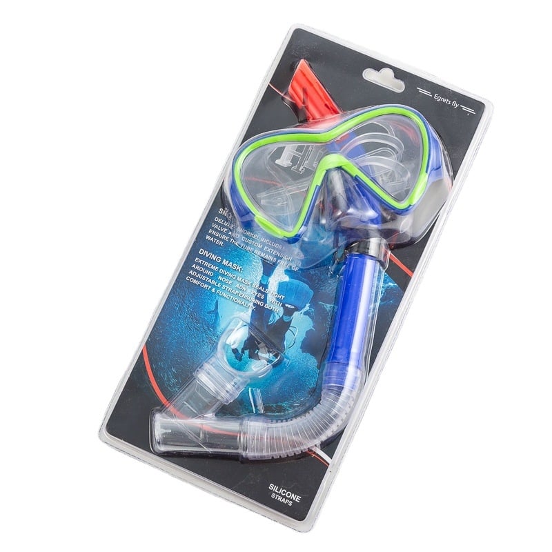 Γυαλιά κατάδυσης με σετ ημι-ξηρού σωλήνα αναπνοής για ενήλικες - φακοί PC, σώμα PC/PVC/ABS, μάρκα Egrets fly