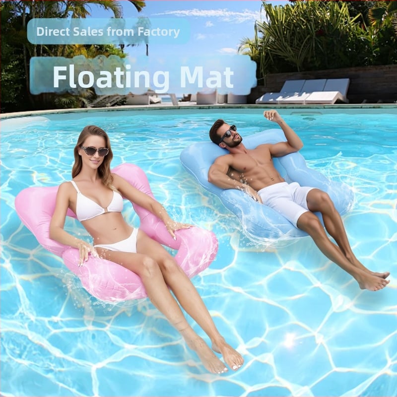 Hamac gonflabil pentru adulți, design pliabil, material PVC ecologic, formă în grilă