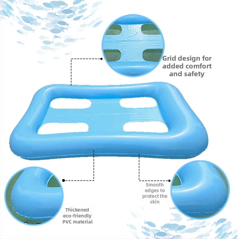 Hamac gonflabil pentru adulți, design pliabil, material PVC ecologic, formă în grilă