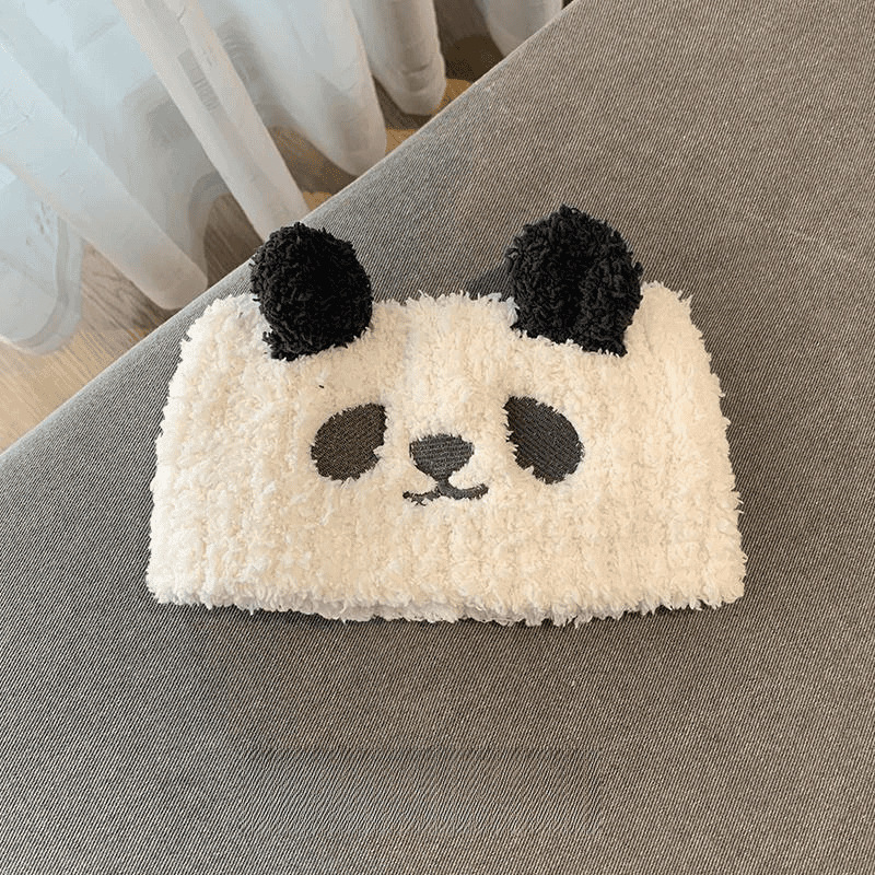 Huijin pliš headband za majke s panda uzorkom, široka, postpartum headband s zaštitom čela, geometrijski uzorak, jesen 2025