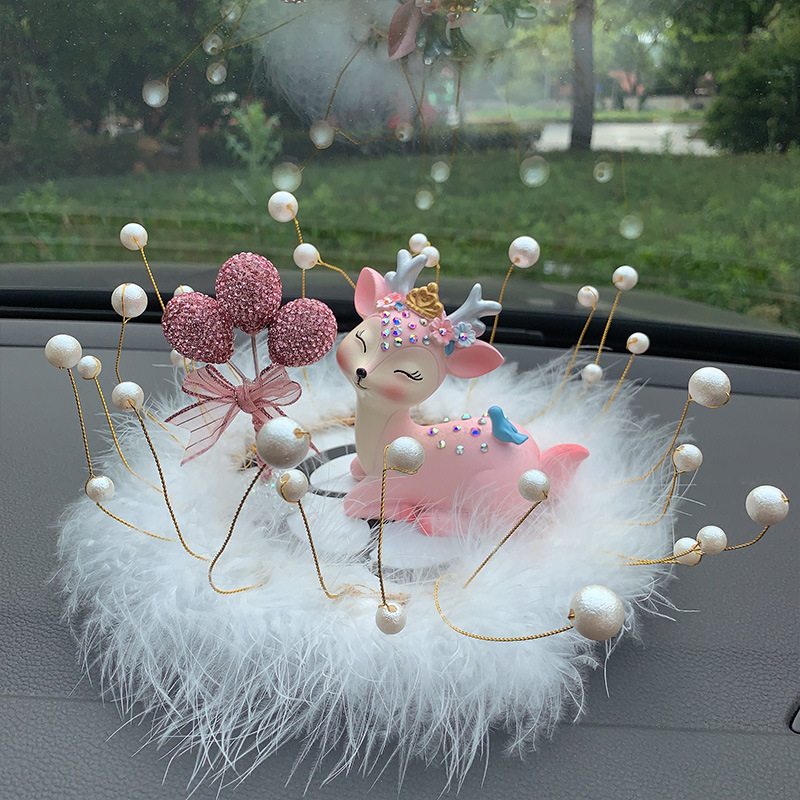 MY smoljena auto jelena ukras za središnju konzolu – dekorativni auto dodatak