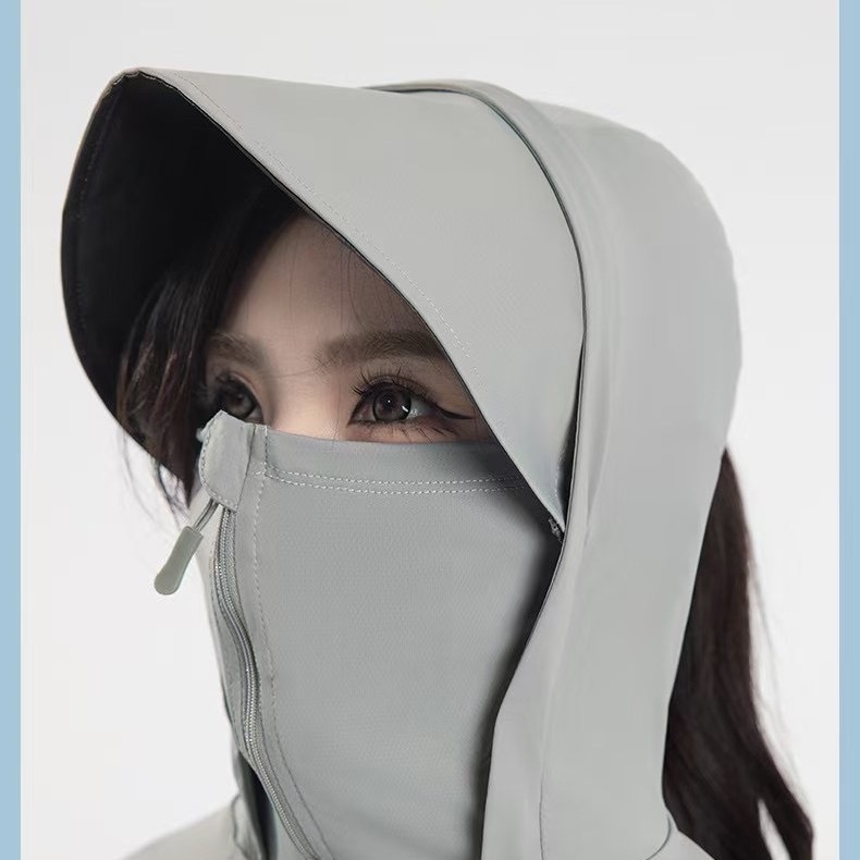 Női napvédő kapucnis kabát — (UPF50+ UV védelem, gyors száradás, légáteresztő, 100% poliészter)