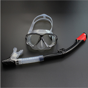 Σετ μάσκας κατάδυσης και σνόρκελ με φακούς από tempered γυαλί, σιλικόνης στεφάνη, σνόρκελ με αντίστροφη ροή για κατάδυση
