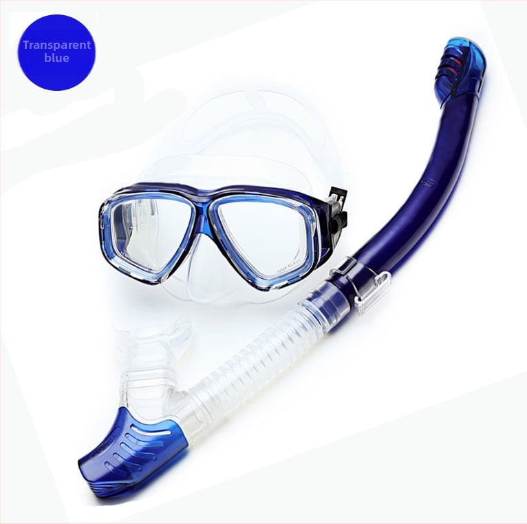 Σετ μάσκας κατάδυσης και σνόρκελ με φακούς από tempered γυαλί, σιλικόνης στεφάνη, σνόρκελ με αντίστροφη ροή για κατάδυση