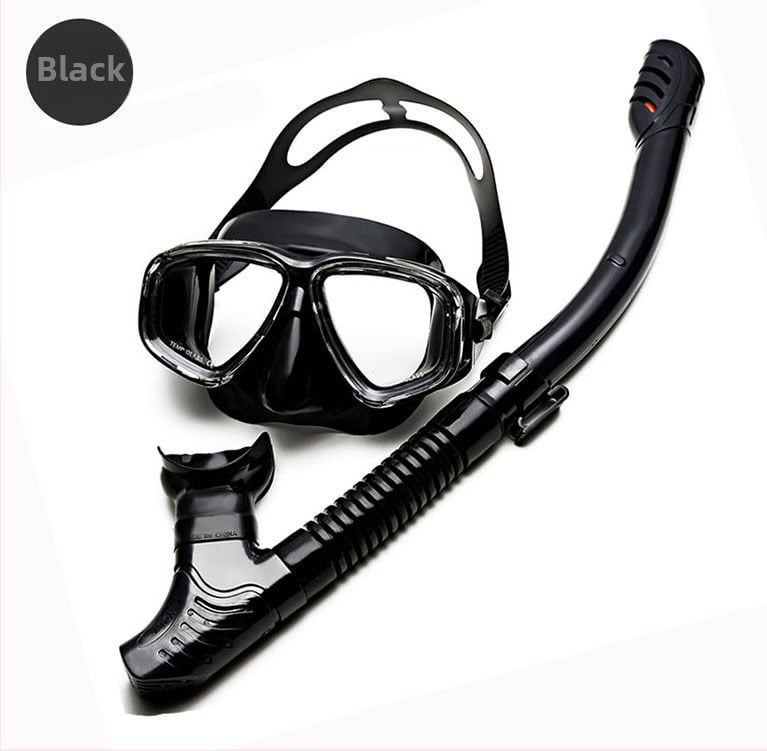 Σετ μάσκας κατάδυσης και σνόρκελ με φακούς από tempered γυαλί, σιλικόνης στεφάνη, σνόρκελ με αντίστροφη ροή για κατάδυση